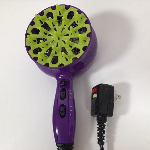 BedHead Hair Bed Head Curls In Check Diffuser Hair Dryer Purple 875